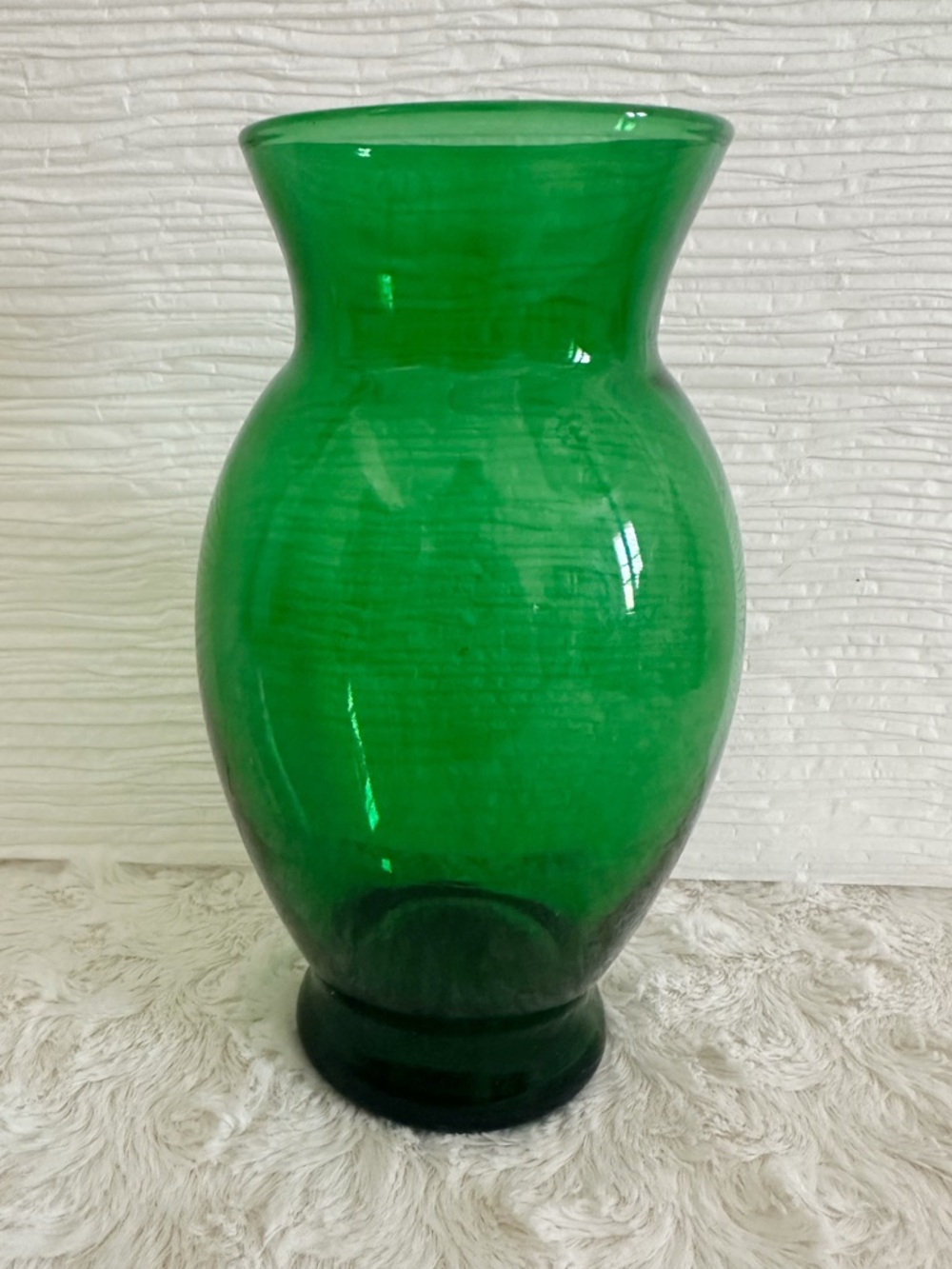 Vintage Anchor Hocking Forest Green Glass Vase
